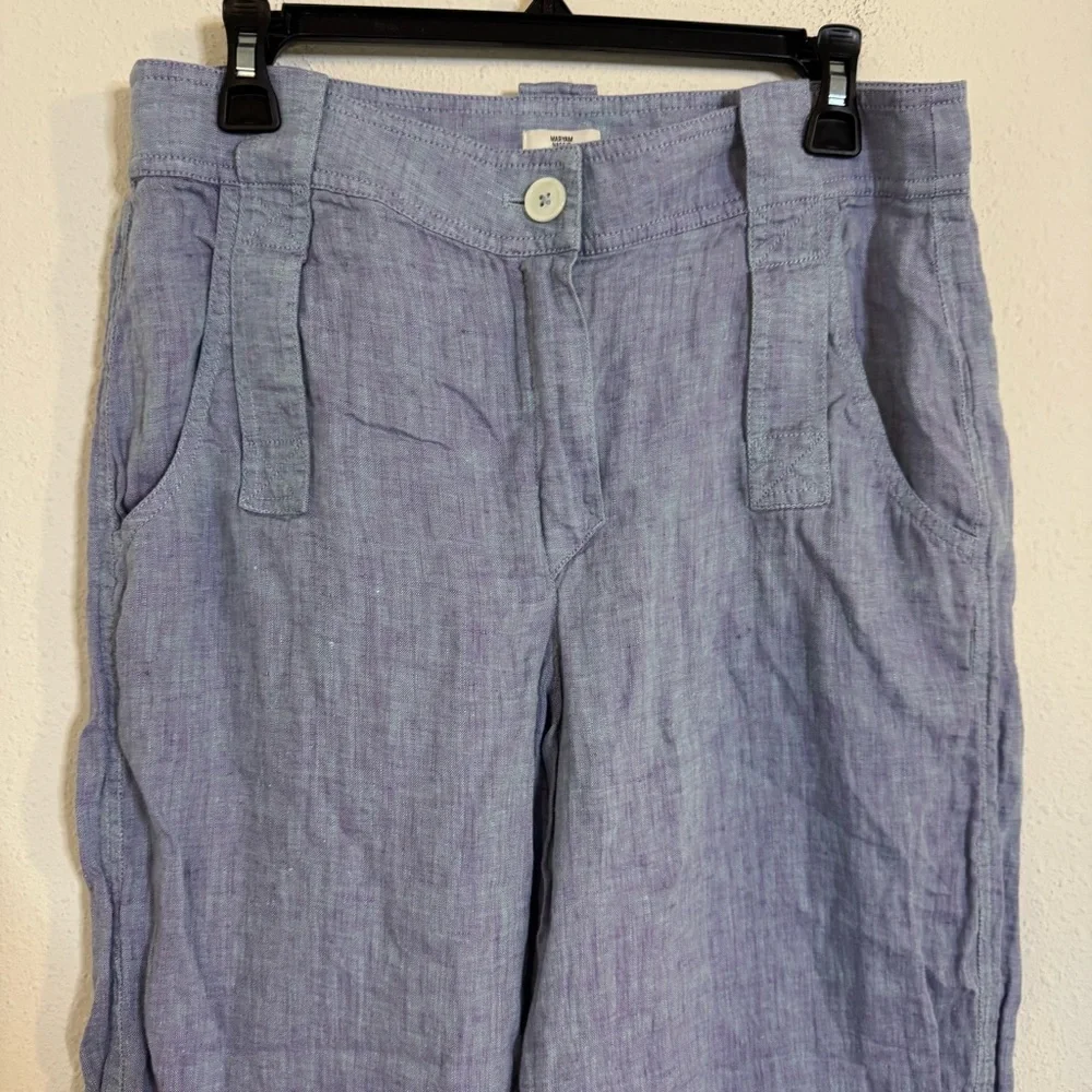 J. Crew X Maryam Nassir Zadeh linen Trouser Blue Purple Dual-tone Pants - Picture 3 of 5